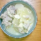 大根と豚肉で豆乳鍋